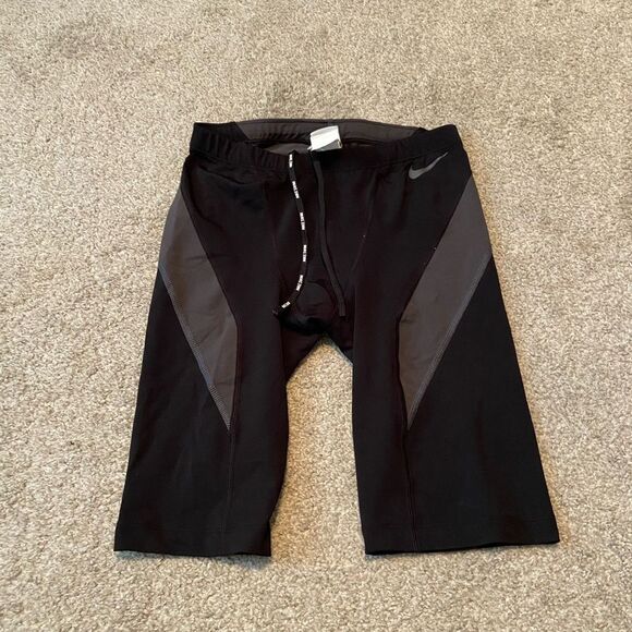 Nike men’s swim trunks shorts medium‎ black and gray competition swim - Picture 1 of 3